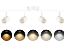 Track Lighting Kit, 5-Color, 4 Light LED Dimmable Lighting System (White)