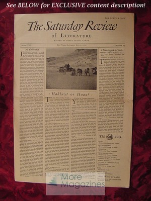 SATURDAY REVIEW July 9 1932 John Palmer Gavit Henry Esty Dounce Basil Davenport