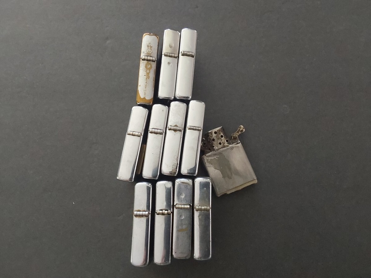 12 Zippo Lighter Lot Advertising 1940 Yale Convair Bricks Smelting 