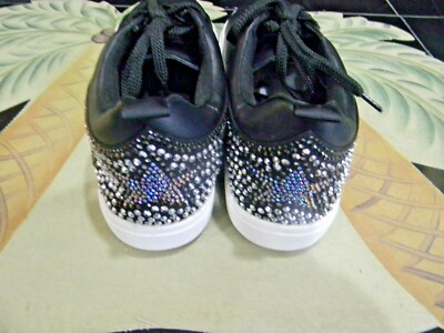 Steven By Steve Madden Saker Wmn's Black Platform Sneaker Sz 11M w/Star Rhinestn