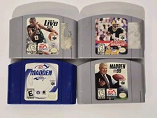 LOT OF 4 SPORTS MADDEN 99 & 2001- NBA LIVE-QUARTERBACK CLUB N64 NINTENDO 64 GAME