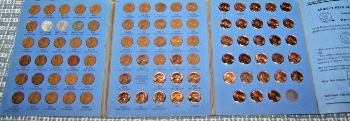 1941年-1974年 リンカーン セントウィットマン ブック　77 コイン入り Complete Lincoln Wheat Penny Cent Collection Whitman Album