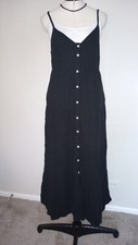 Universal thread Co. Women s black spaghetti strap dress with buttons Size S