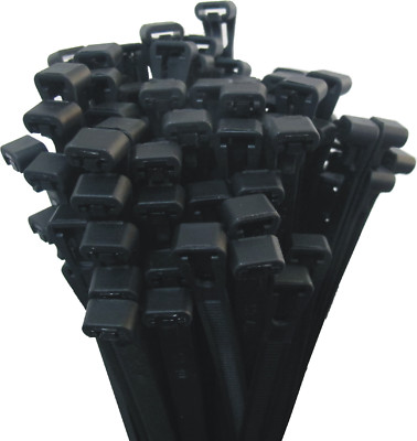 Harrier Kabelbinder Wiederverwendbar – 20,3 Cm, UV-beständig, 250 Stück, Schwarz, Bis 22,7 Kg Belastung