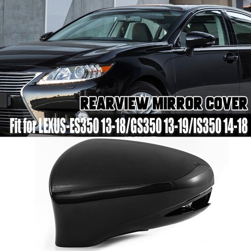 BLACK FOR LEXUS 2013-2018 ES350 GS350 IS350 OUTER MIRROR COVER CAP SET LEFT SIDE - Picture 1 of 14