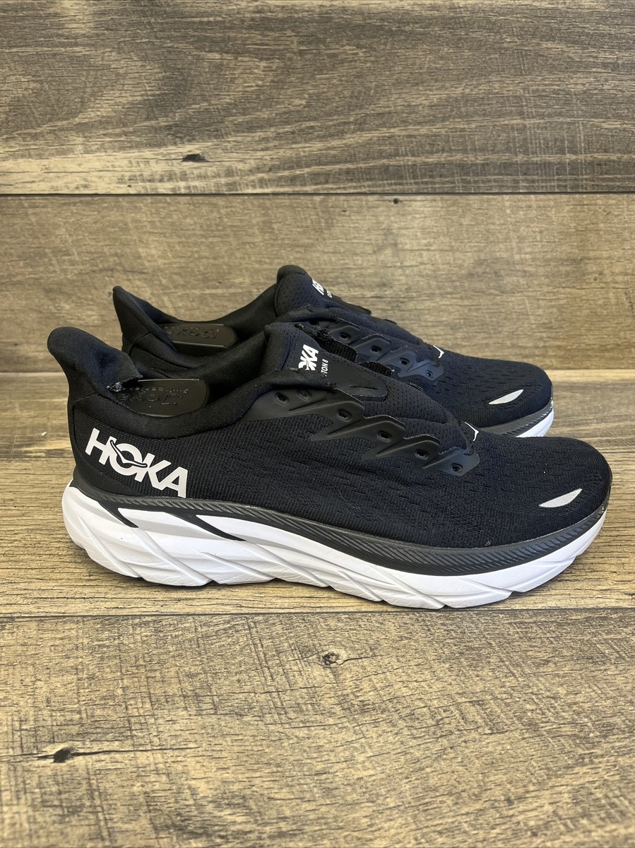 Hoka One One Clifton 8 Womens size 9.5B Black White Running