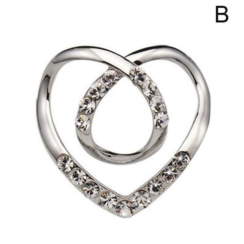 Women Simple Scarf Heart Scarf Brooch T-shirt Gold / Silver - Imagen 13 de 13