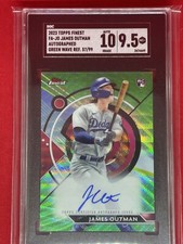 2023 Topps Finest James Outman Green Wave Refractor Auto /99!!🔥 HOT! SGC 10/9.5