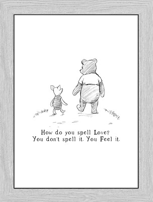 Winnie the Pooh and Piglet Nursery Wall Art Decor Quote Picture A4 Unframed 