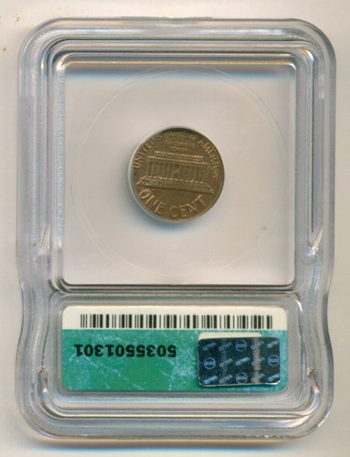 1963 D Lincoln Memorial Cent Error Clipped Planchet MS60 RB ICG - Picture 2 of 4