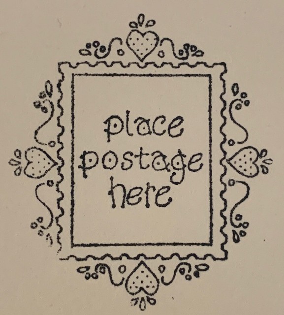 Rubber Stamp Place Postage Here Detailed eBay