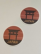 Japan Travel Stickers: 2 Sticker Decals 2" Scrapbook/Cars/Computer/Water Bottle