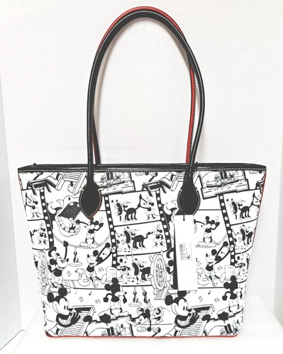 Disney Dooney & Bourke Steamboat Willie Mickey Mouse Beuteltasche Handtasche schwarz weiß neu mit Etikett - Bild 2 von 8