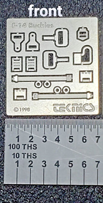 TEKNICS F-14 Buckles Photo Etch Details #TK32001   1/32  see ruler for size