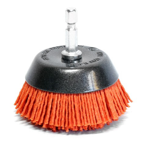 S&R Topfbürste Nylondraht grobkörnig Ø 65mm Sechskant Schaft 1/4" (6,35 mm) - Bild 2 von 5