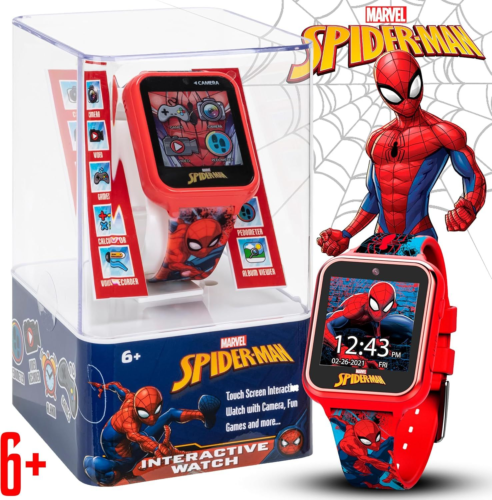 Accutime Marvel Spider-Man Red Educational Touchscreen Smart Watch