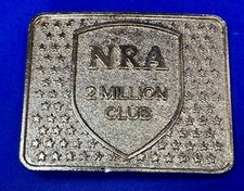 Nra National Riffle Association Belt Buckle - 2 Million Club Membership Gun Shot