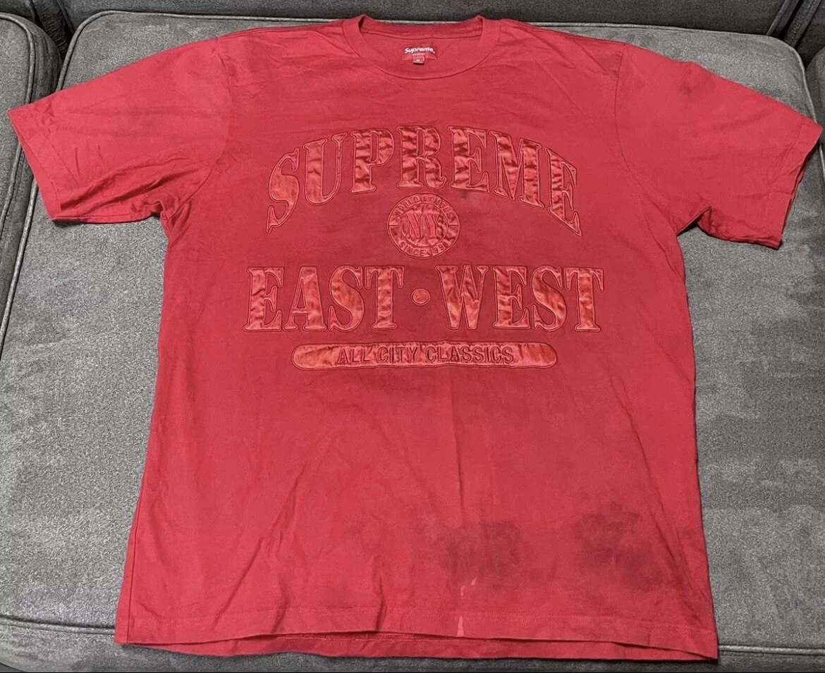 Tee shirt Supreme 21FW East West S/S ROUGE STREET WEAR 2COOL homme taille moyenne