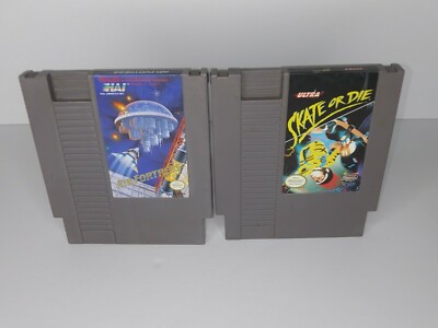 Two Vintage Nintendo Games Air Fortress & Skate Or Die 1985 Japan