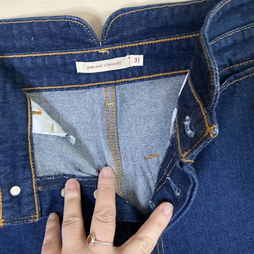 Levi's® Premium Ribcage Straight Ankle Women’s Jeans Size 31 Classic Dark Blue - Picture 4 of 7