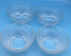 Set of 4 Pyrex Clear Mixing Ribbed Nesting Glass Bowls excellent condition!