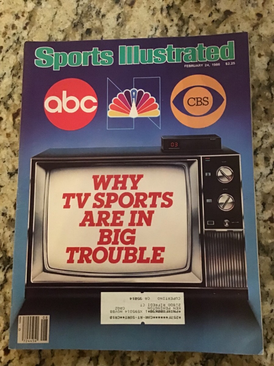 February 24 1986 TV Sports ABC CBS NBC Sports Illustrated Magazine Vintage  Old