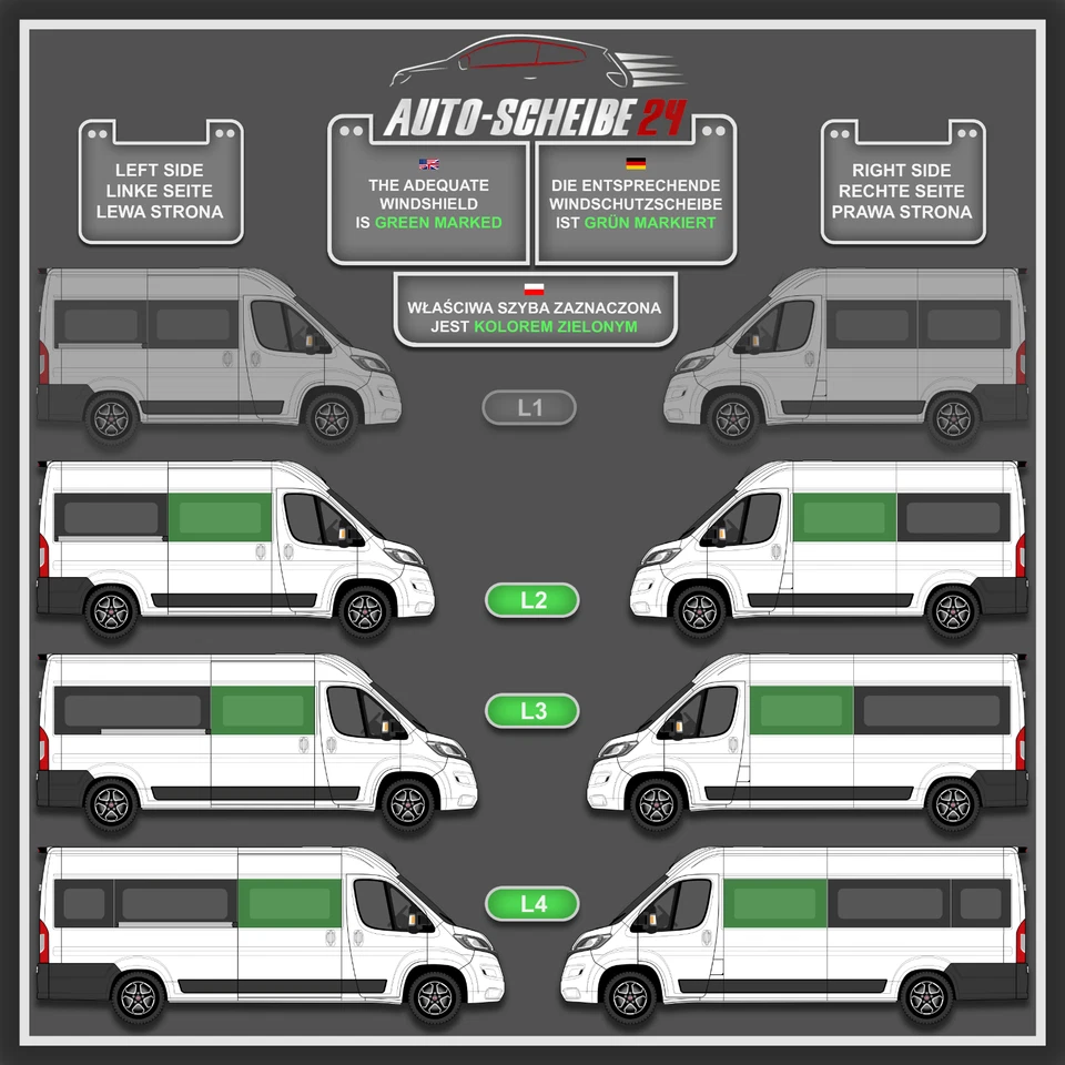 Seitenscheibe Scheibe fenster FIAT DUCATO CITROEN JUMPER PEUGEOT BOXER 1400x665 - Bild 3 von 4