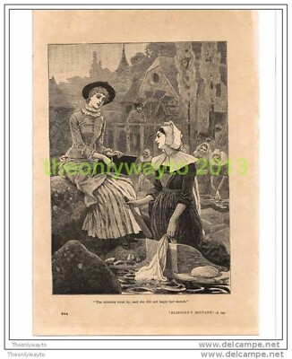 PREPARING TO BEGIN HER SKETCH, THE QUIVER, Book Illustration (Print), c1886