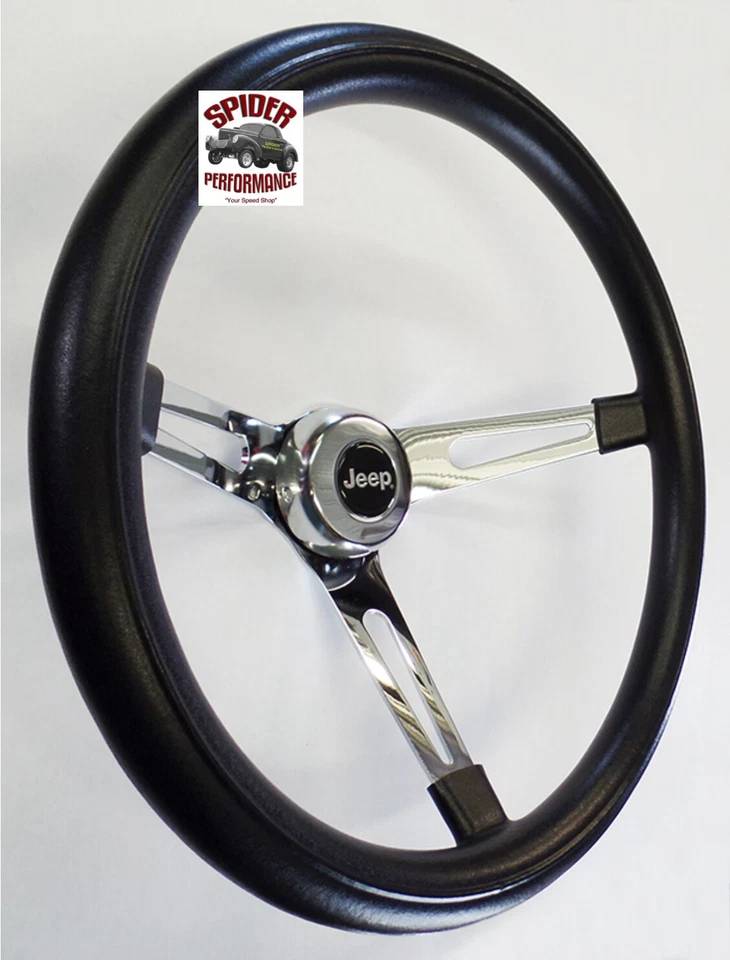 1976-1995 Jeep steering wheel 15" MUSCLE CAR CHROME - Image 2 of 4
