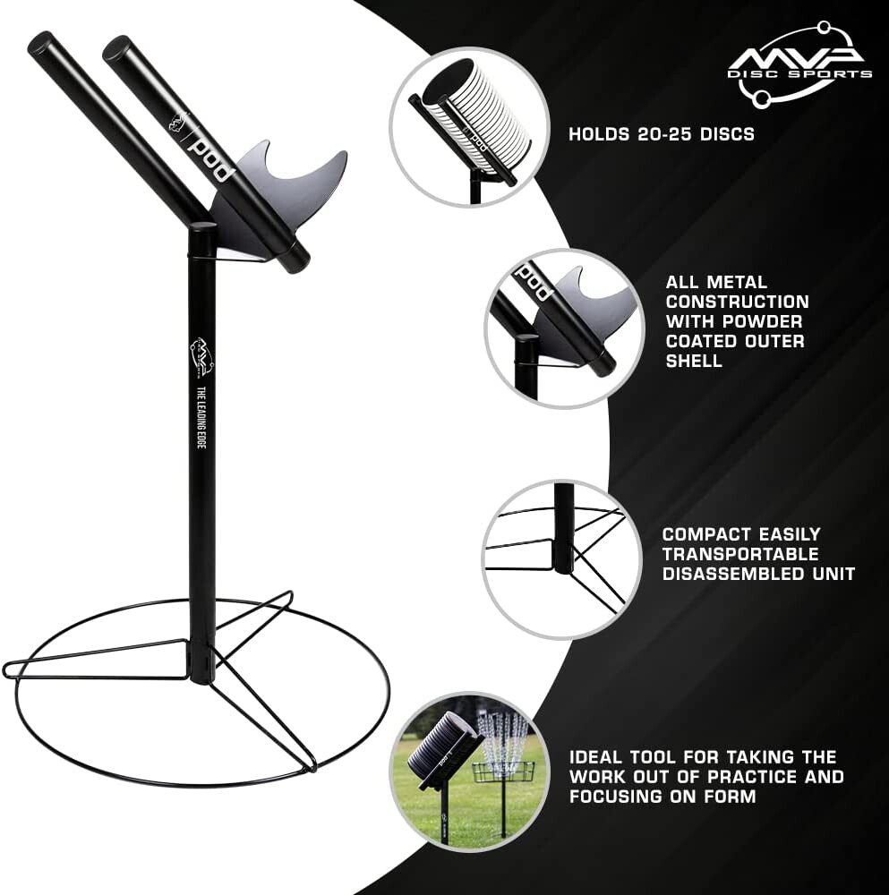 MVP Disc Golf Pod w/ Transit Bag - Practice Putter Holder - Holds up to ...
