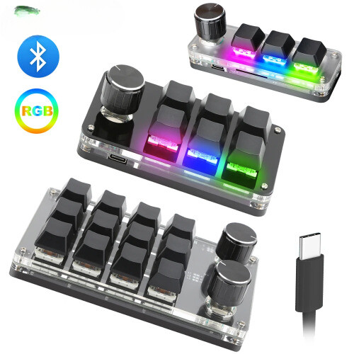 Programmierung Makro Custom Regler Tastatur Bluetooth/RGB/Kabelgebunden Kopieren Einfügen Taste - Bild 1 von 28