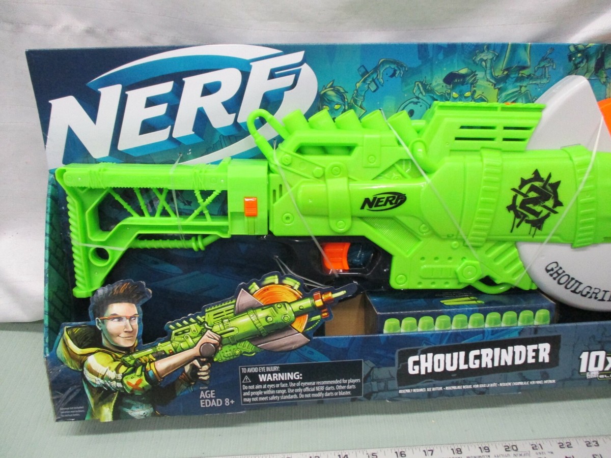 Nerf Zombie Strike Ghoulgrinder 10 Elite Darts Ten Clip Wheel
