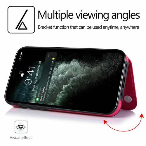 For iPhone 16E 15 14 12 13 11 Pro Max 8 Wallet Card Leather Magnetic Case Cover - Picture 63 of 74