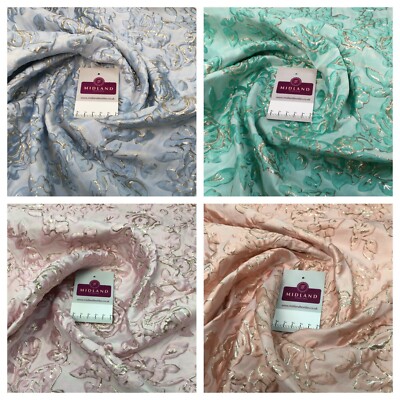 12,99£ Pastell Braut Blumen Brokat geprägt Hochzeit Stoff M1464 Mtex