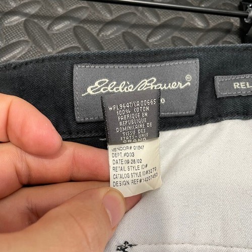 Pantaloni uomo Eddie Bauer neri chino relaxed fit abbigliamento casual taglia 40 alti - Foto 4 di 8