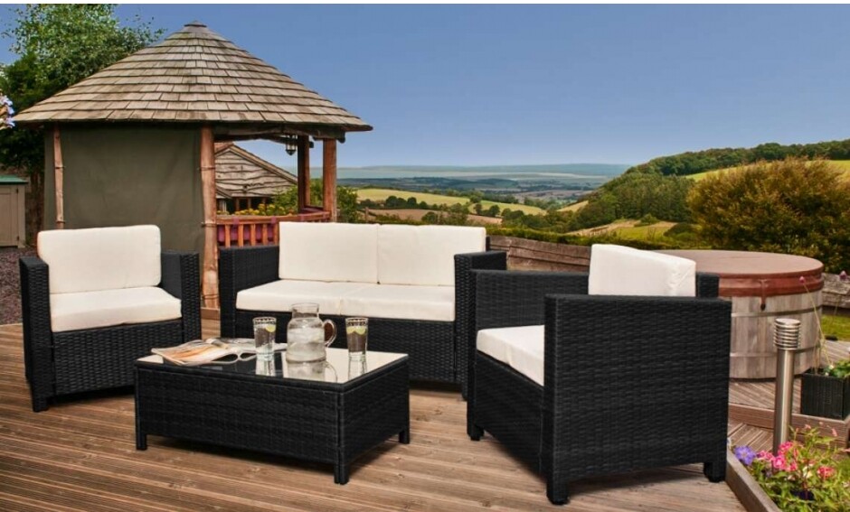 Rattan 4 seat Wicker Weave Garden Furniture Conservatory Sofa Set eBay