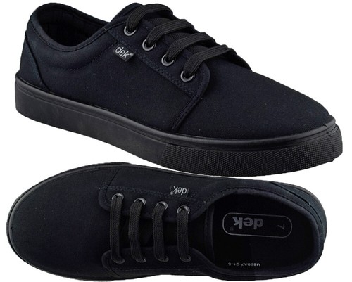 Mens Casual Canvas Trainers Black 