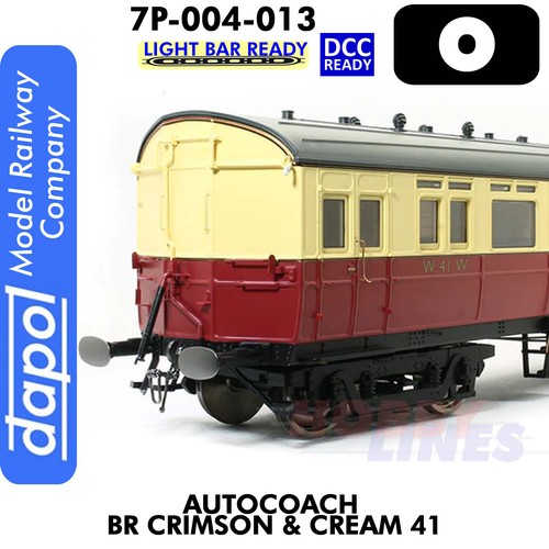 Autocoach BR Crimson & Cream 41 Coach 1:43,5 O DCC & Lightbar Ready Dapol 7P-004-013 - Bild 6 von 7