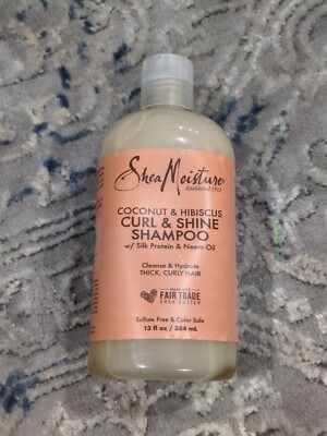 Shea Moisture Coconut & Hibiscus Curl & Shine Shampoo W/ Silk Protein & Neam Oil