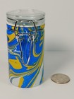 Handmade Marbled Glass Stash Jar w/ Clamp Lid for Crafting, Spices, Herbs, etc.