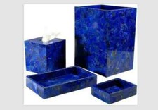 Marble Bathroom Accessories Set tissue box blue lapis Malachite Work Home Decor