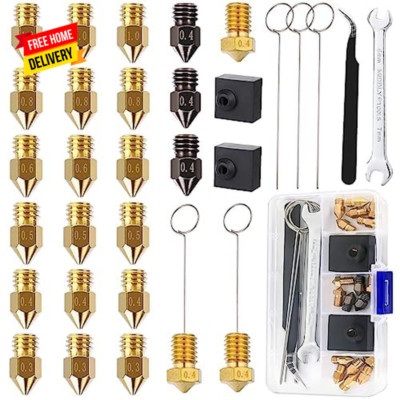 24PCS Ender 3 V2 Nozzles, 3D Printer Extruder Hardened Steel Nozzle 0.4Mm