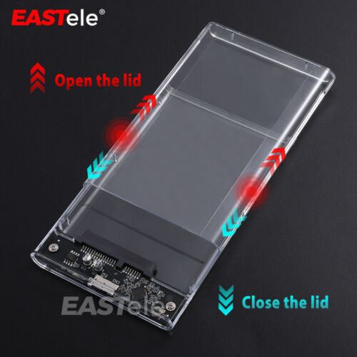 Transparent 2.5 inch USB 3.0 External Hard Drive HDD Enclosure Case SATA - Picture 6 of 8