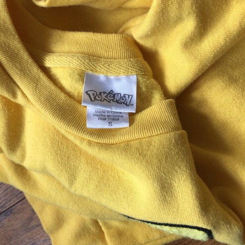 Small Pokemon Pikachu Yellow Warm Fleece Sweatshirt USED - Picture 5 of 5