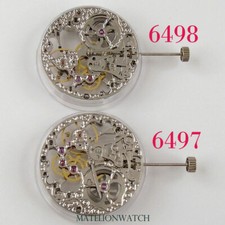 17 Jewels Mechanical Hand Winding Movement 6497 6498 Skeleton Silver Classic