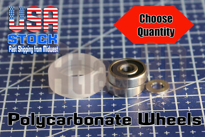PolyCarbonate Solid V Wheel Bearing, Heavy Duty  3d Printer  V-Slot Rail 