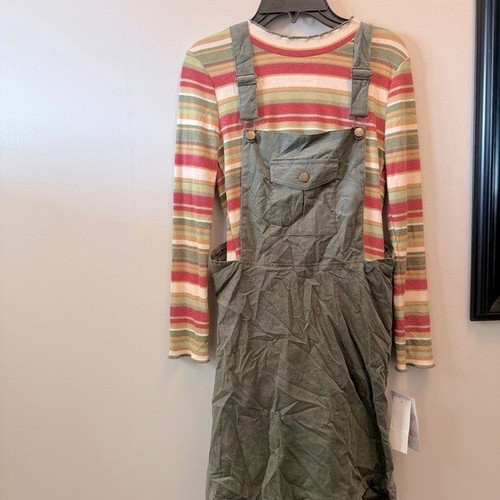 Bonnie Jean Niñas Grandes Pana Jumper Vestido y Tejido Top Conjunto Vestido Top Talla 10 - Imagen 7 de 16
