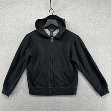 Polo Ralph Lauren Hoodie Kids Size 10-12 Gray Long Sleeve Full Zip Pockets