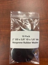 Neoprene Rubber Washer Spacer 2" OD x 5/8" ID x 1/8" thick 10 Pack