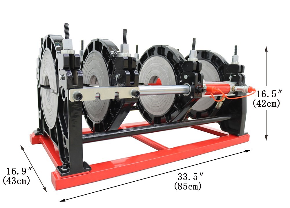 110V 4-Clamp Hydraulic Hand Pipeline Fusion Welding PE PPR PVDF 3.54-9.84" Dia.